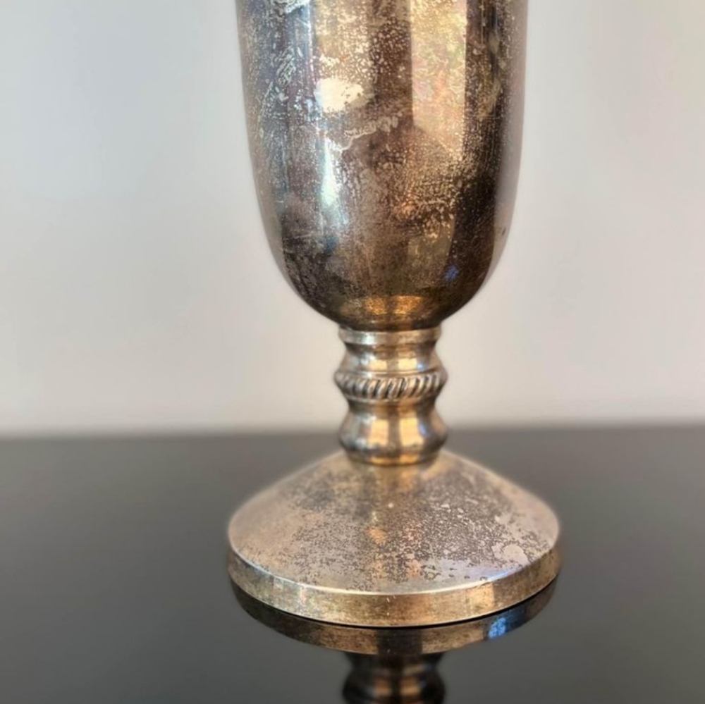 Pottery Barn silver plated vase